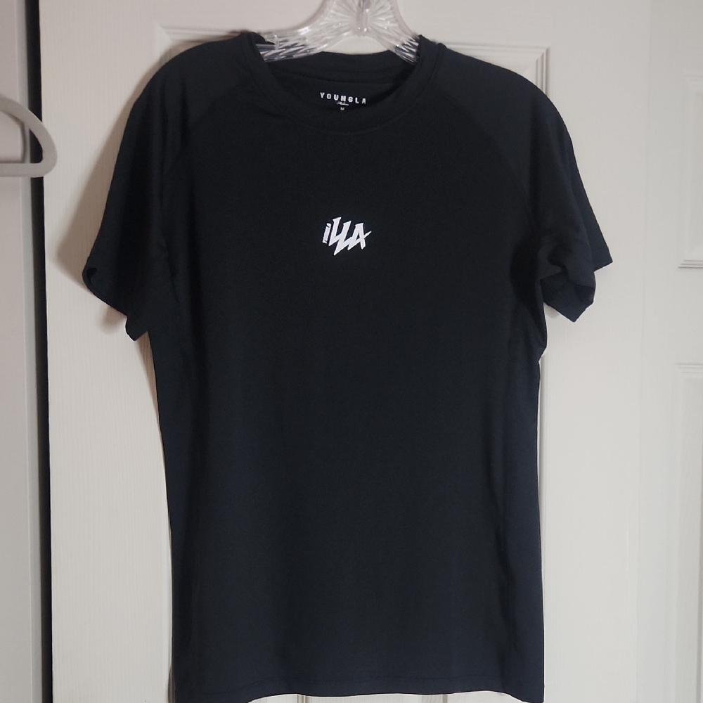 YoungLA Black Tee with White Logo